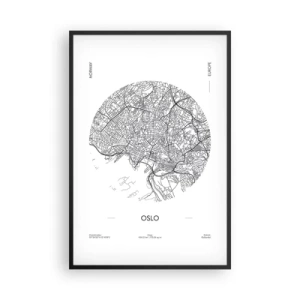 Póster en marco negro - Anatomía de Oslo - 61x91 cm
