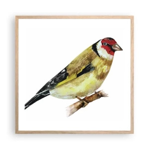 Póster en marco roble claro - Retrato de pájaro - 60x60 cm