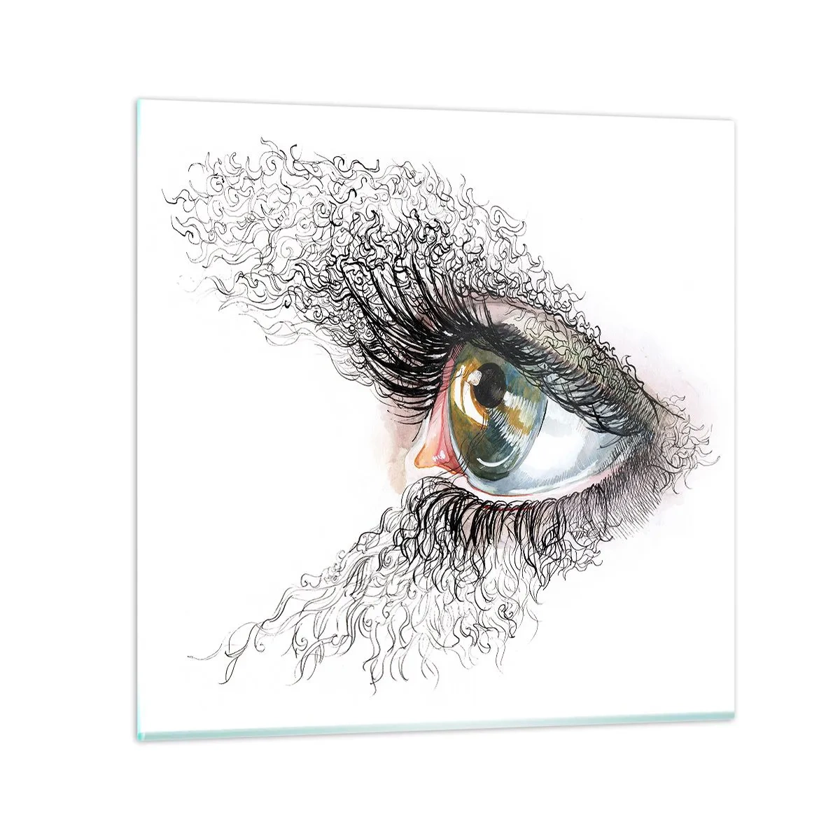 Cuadro sobre vidrio - Impresiones sobre Vidrio - Mira directamente a tu alma - 50x50 cm