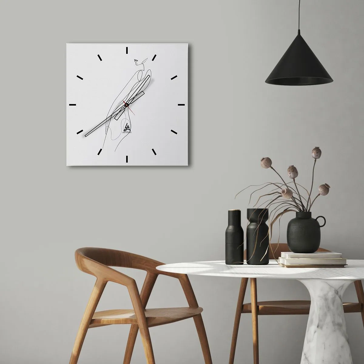 Reloj de pared - Reloj de vidrio - Apenas una promesa - 40x40 cm