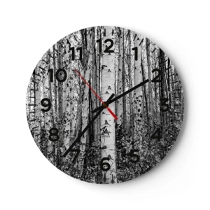 Reloj de pared - Reloj de vidrio - Columnas de abedules - 40x40 cm