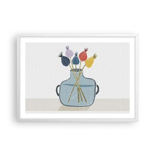 Póster en marco blanco - Como una semilla de amapola - 70x50 cm