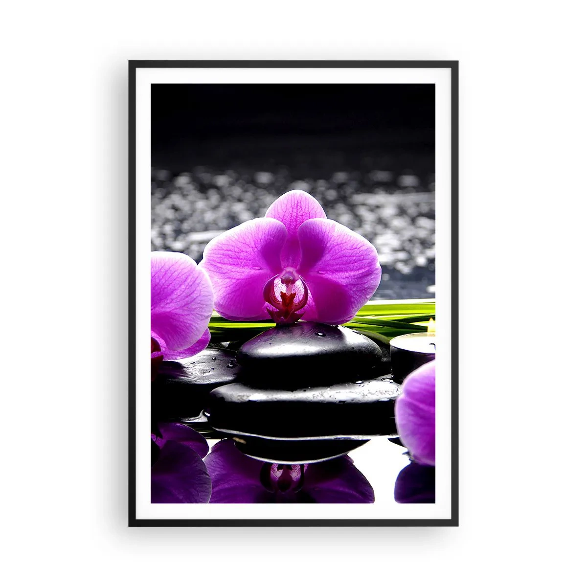 Póster en marco negro - Ahogarse en la paz y la tranquilidad - 70x100 cm