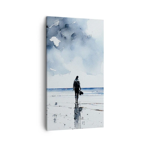 Cuadro sobre lienzo - Impresión de Imagen - Conversación con el mar - 45x80 cm