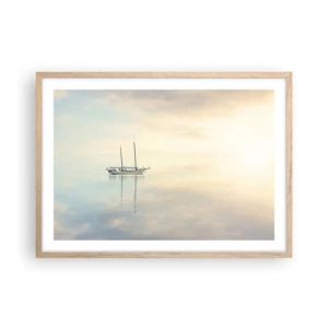 Póster en marco roble claro - En un mar de silencio - 70x50 cm