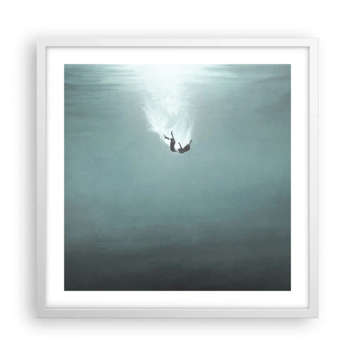 Póster en marco blanco - En el abrazo del océano - 50x50 cm