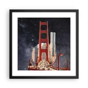 Póster en marco negro - Siempre en el centro - 40x40 cm
