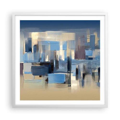 Póster en marco blanco - Construcción azul - 60x60 cm