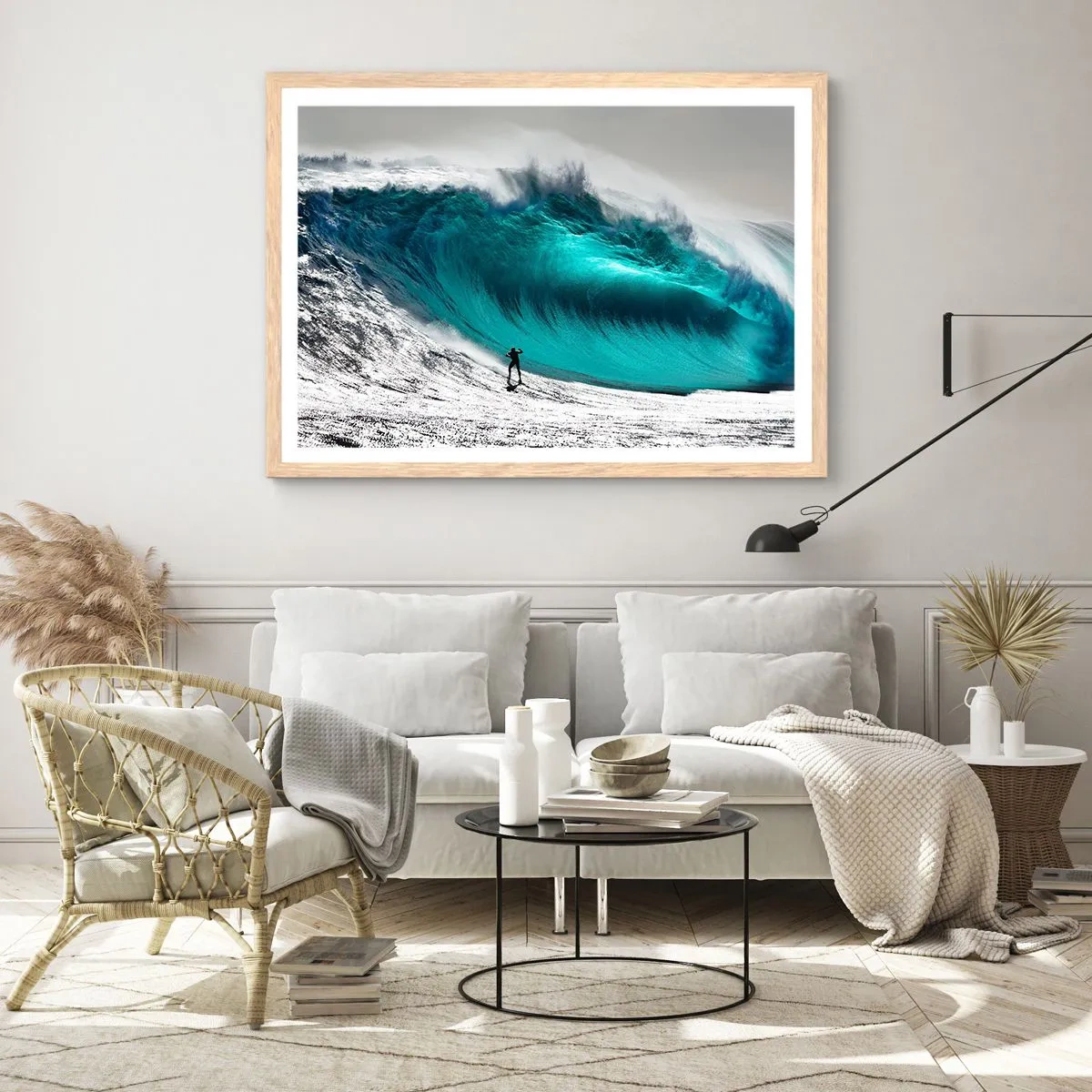 Póster en marco roble claro - Reto aceptado - 100x70 cm