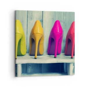 Cuadro sobre lienzo - Impresión de Imagen - Caminando sobre un arco iris - 70x70 cm