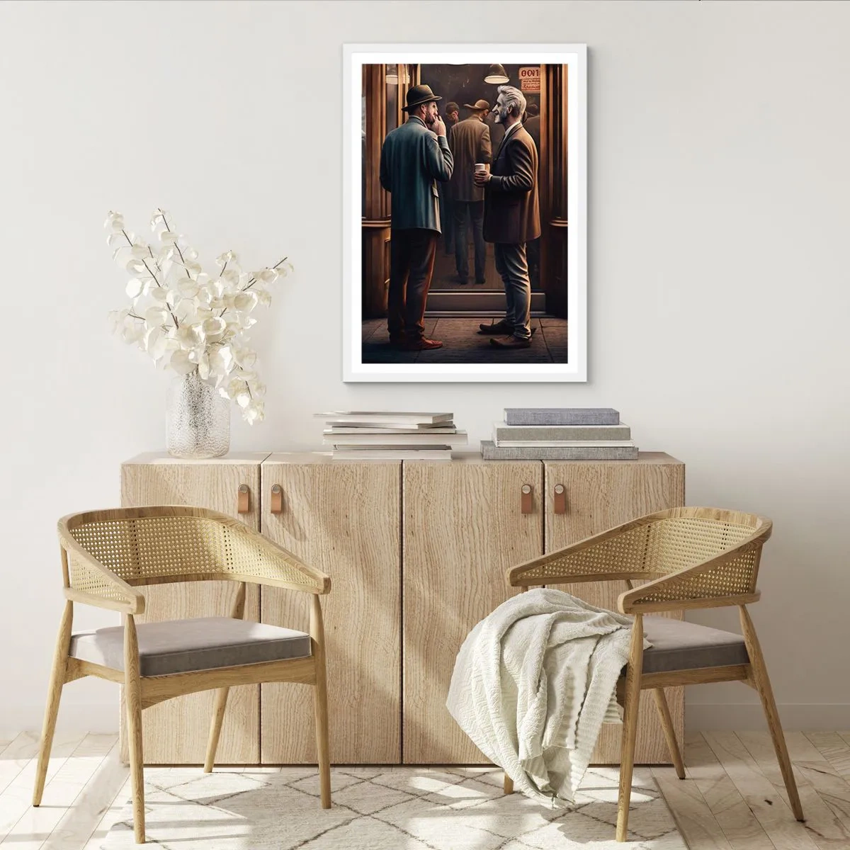 Póster en marco blanco - Un buen momento del día - 30x40 cm