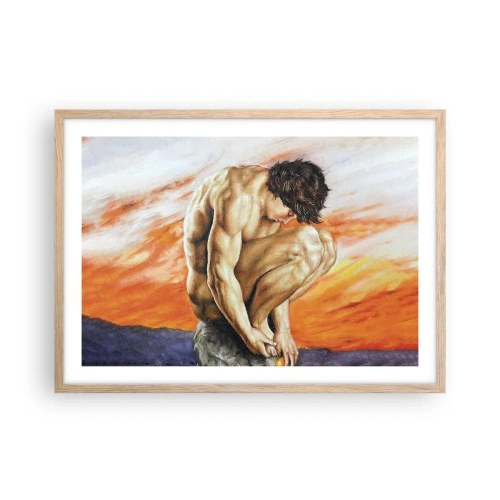 Póster en marco roble claro - Sumergido en sí mismo - 70x50 cm