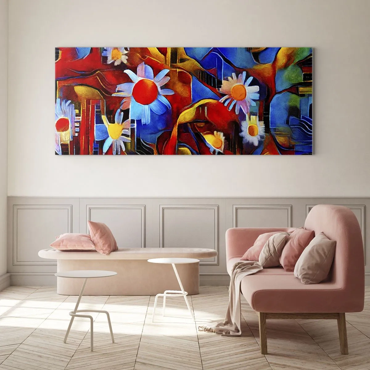 Cuadro sobre vidrio - Impresiones sobre Vidrio - Colores de la vida - 100x40 cm