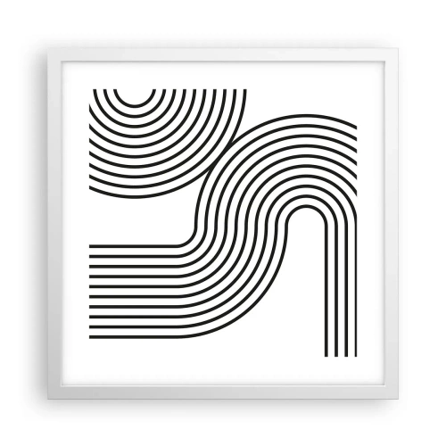 Póster en marco blanco - En una curva - 40x40 cm