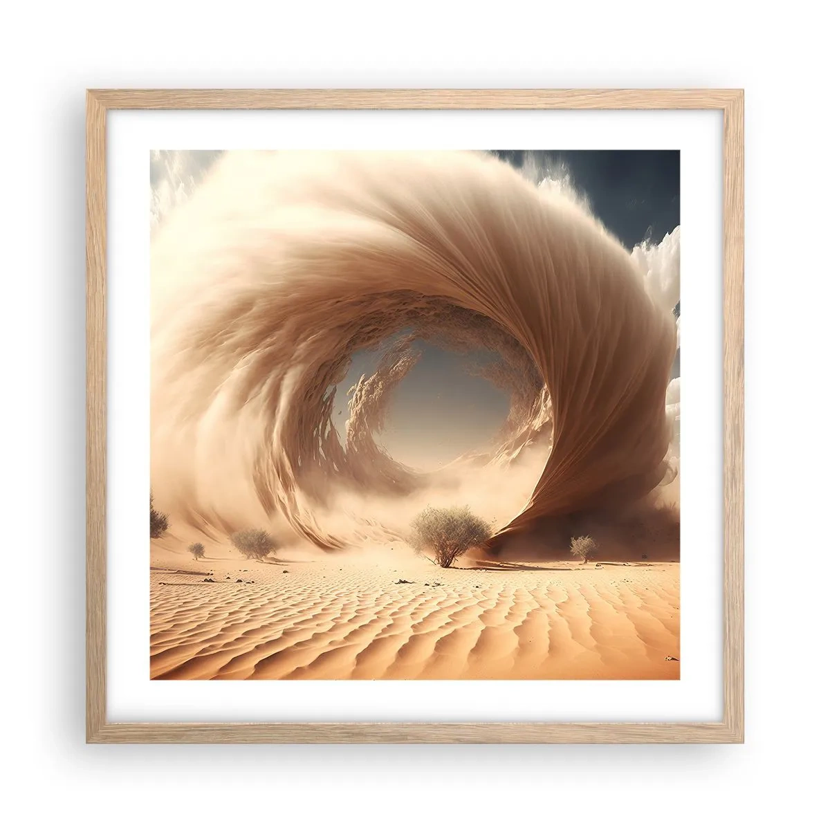 Póster en marco roble claro - Portal abierto - 50x50 cm