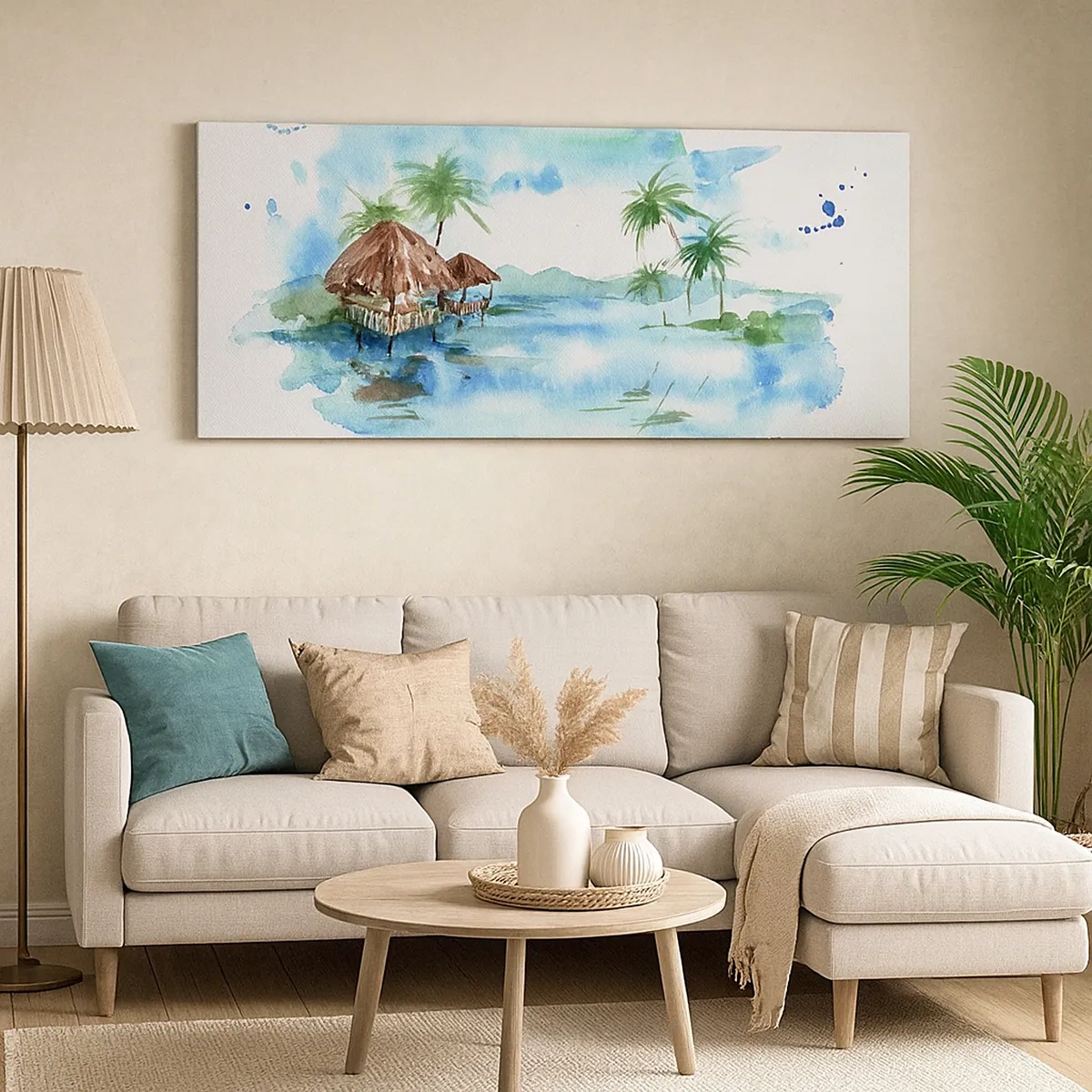 Cuadro sobre lienzo - Impresión de Imagen - En algún lugar del Pacífico - 30x30 cm