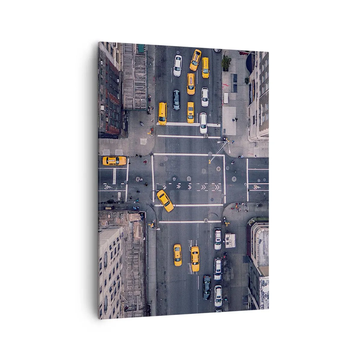 Cuadro sobre lienzo - Impresión de Imagen - Vista aérea de una calle concurrida de la ciudad - 70x100cm - Una simple elección - Decoración de pared moderna para salón y dormitorio ARTTOR