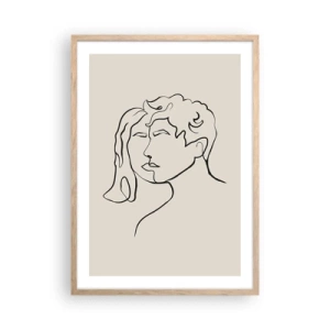 Póster en marco roble claro - Y se convirtieron en uno - 50x70 cm