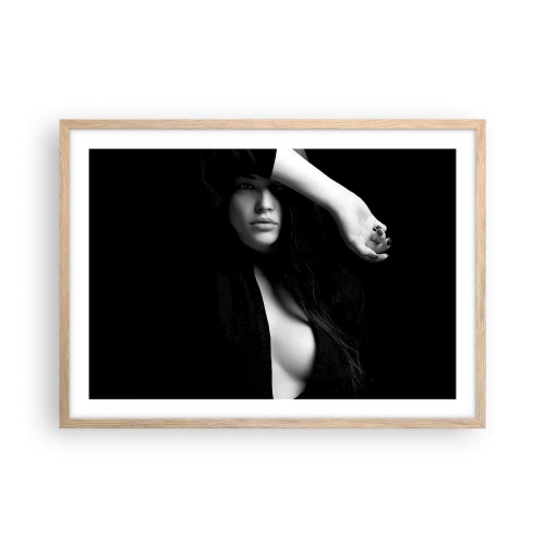 Póster en marco roble claro - Escuela de seducción - 70x50 cm