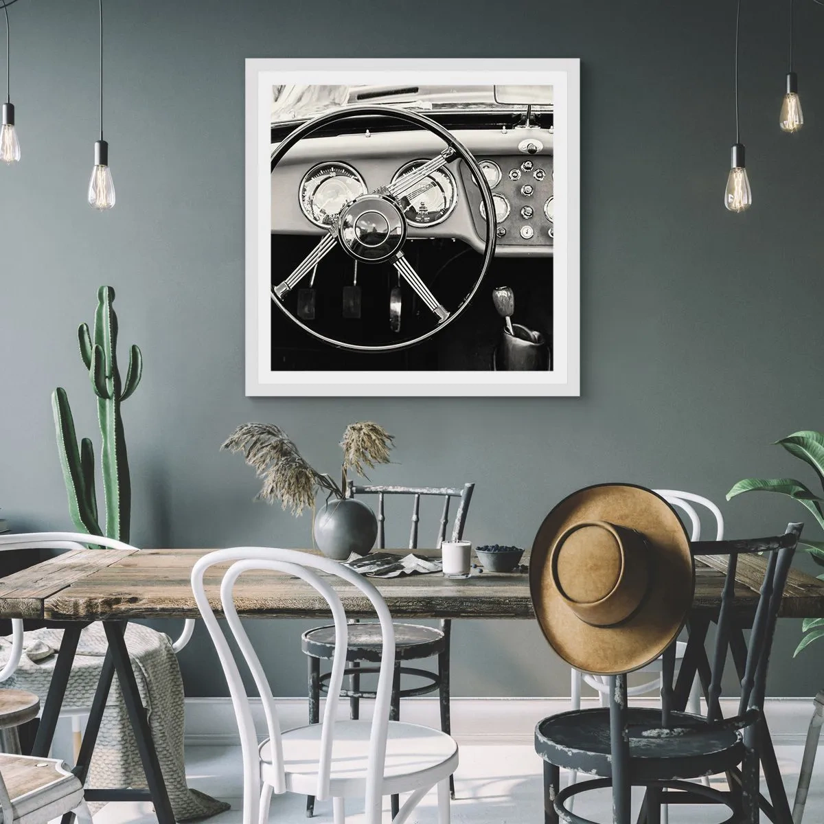 Póster en marco blanco - El sueño de un coleccionista - 40x40 cm