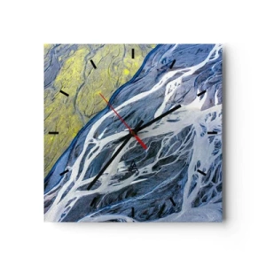 Reloj de pared - Reloj de vidrio - Las pinturas rupestres de la naturaleza - 40x40 cm