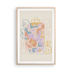 Póster en marco roble claro - Laberinto - una alegre aventura - 61x91 cm