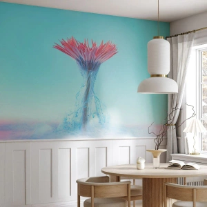 Fotomural Premium Sand - Arreglo floral moderno con efectos de agua. - 100x70cm - En un abrazo vigorizante - Decoración de pared moderna para salón y dormitorio ARTTOR