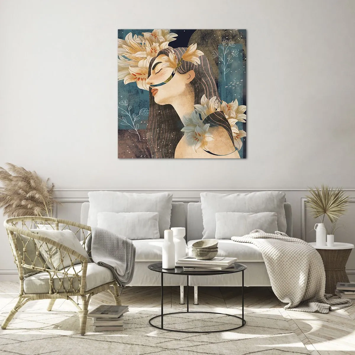 Cuadro sobre vidrio - Impresiones sobre Vidrio - Cuento de princesa con lirios - 30x30 cm