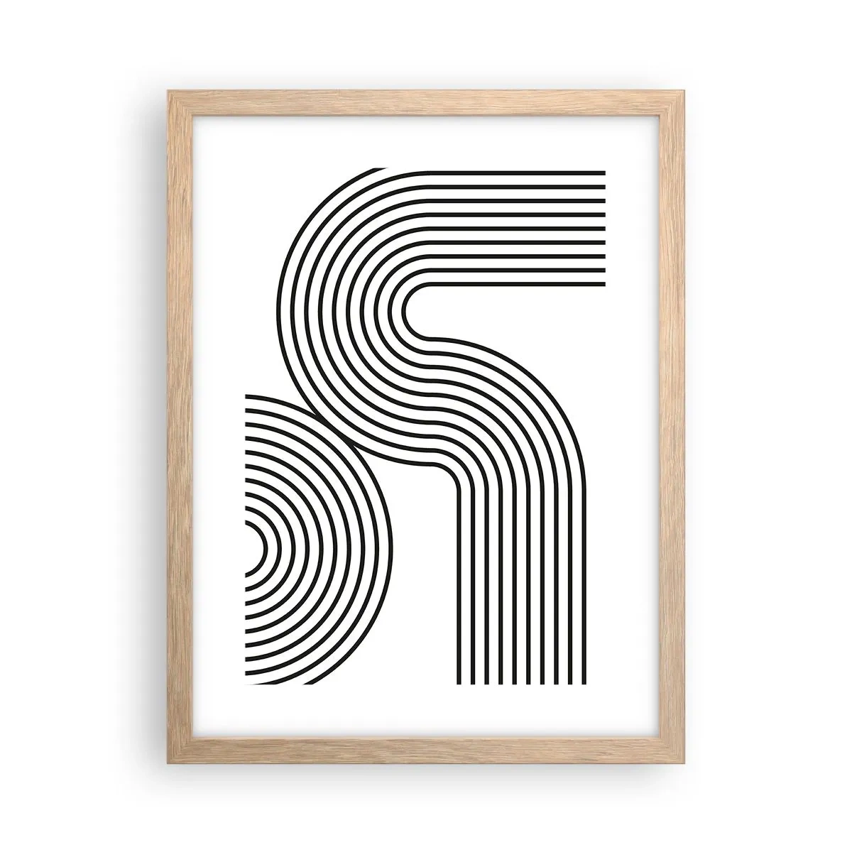 Póster en marco roble claro - En una curva - 30x40 cm