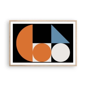 Póster en marco roble claro - Diseño con figuras - 91x61 cm