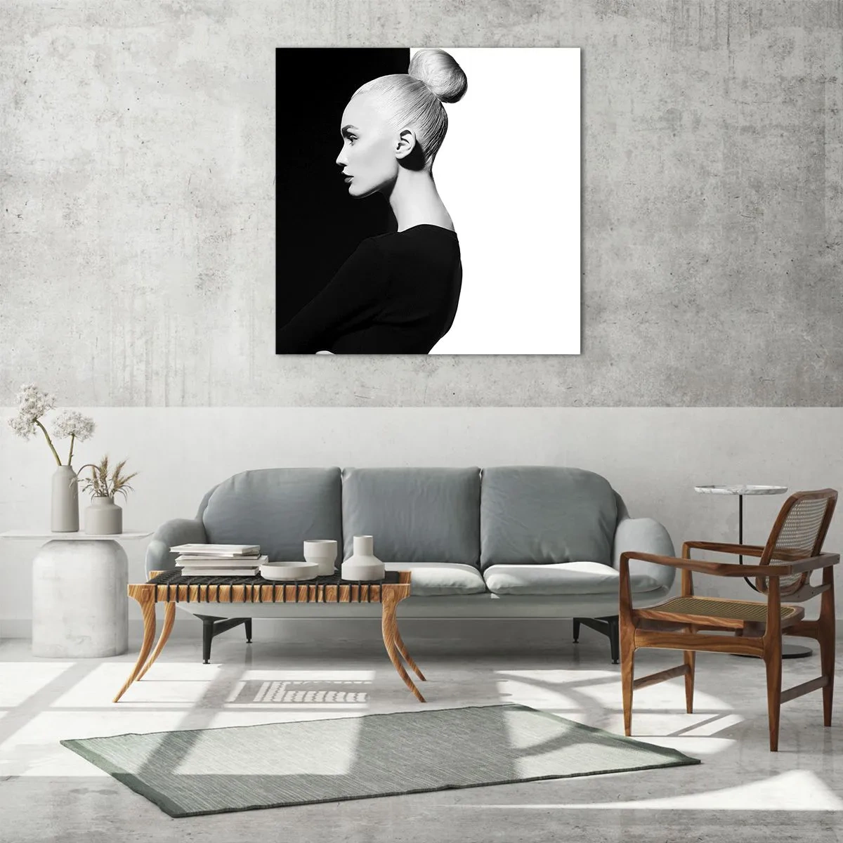 Cuadro sobre vidrio - Impresiones sobre Vidrio - Simplemente femenina - 70x70 cm