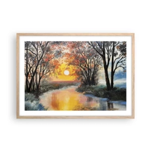 Póster en marco roble claro - Ambiente otoñal - 70x50 cm