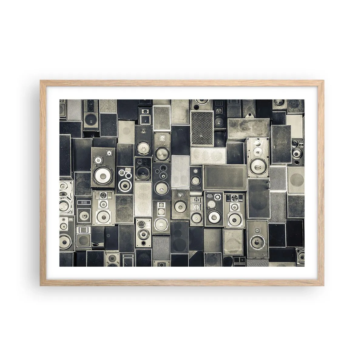 Póster en marco roble claro - Y todo fluye - 70x50 cm