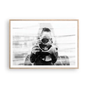 Póster en marco roble claro - Creador y creación - 100x70 cm