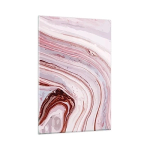 Cuadro sobre vidrio - Impresiones sobre Vidrio - Patrón abstracto en rosa y blanco - 80x120cm - Cambio de dirección - Decoración de pared moderna para salón y dormitorio ARTTOR