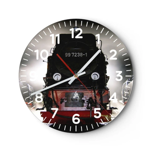 Reloj de pared - Reloj de vidrio - De pie, jadeando y soplando - 40x40 cm
