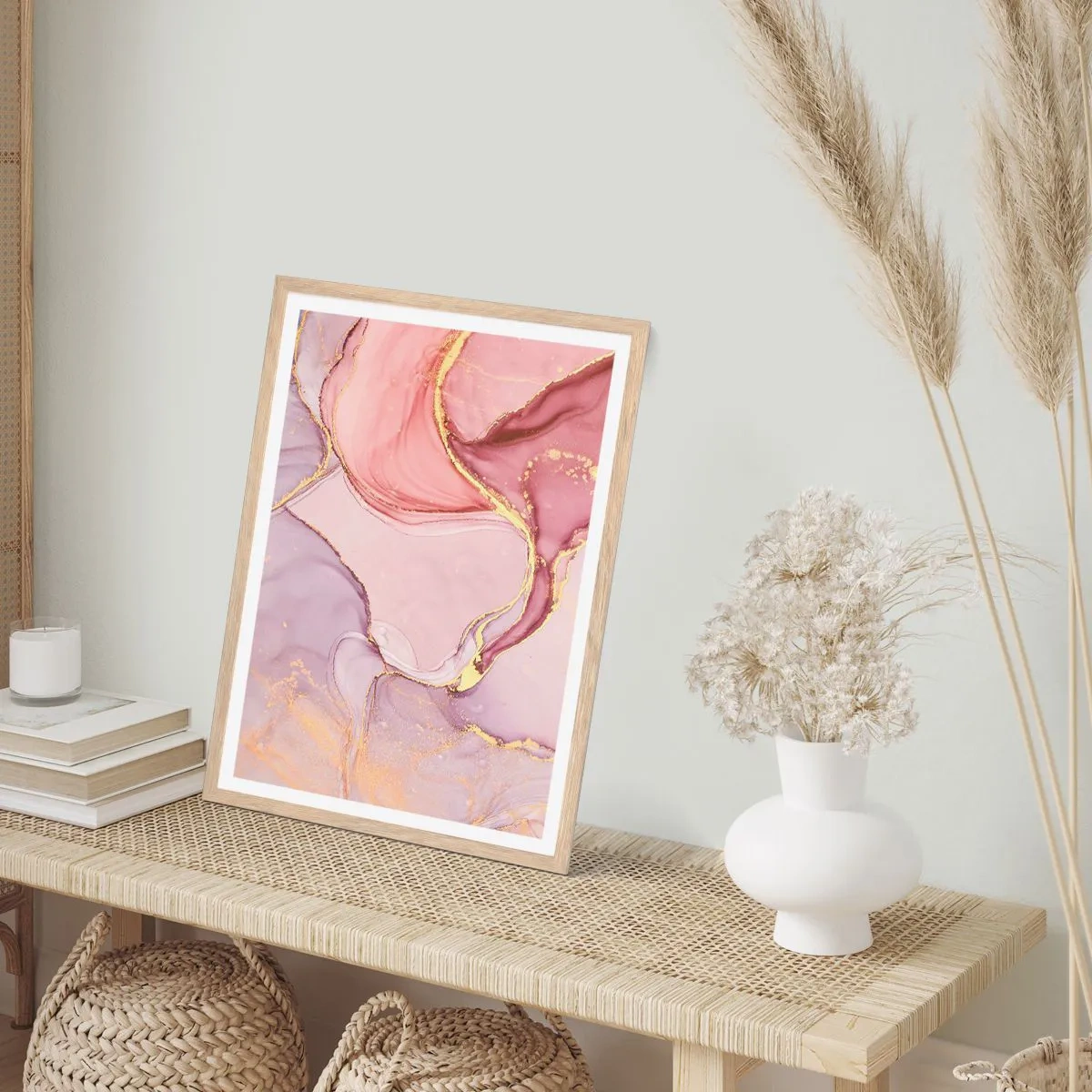 Póster en marco roble claro - Caricia de colores - 61x91 cm