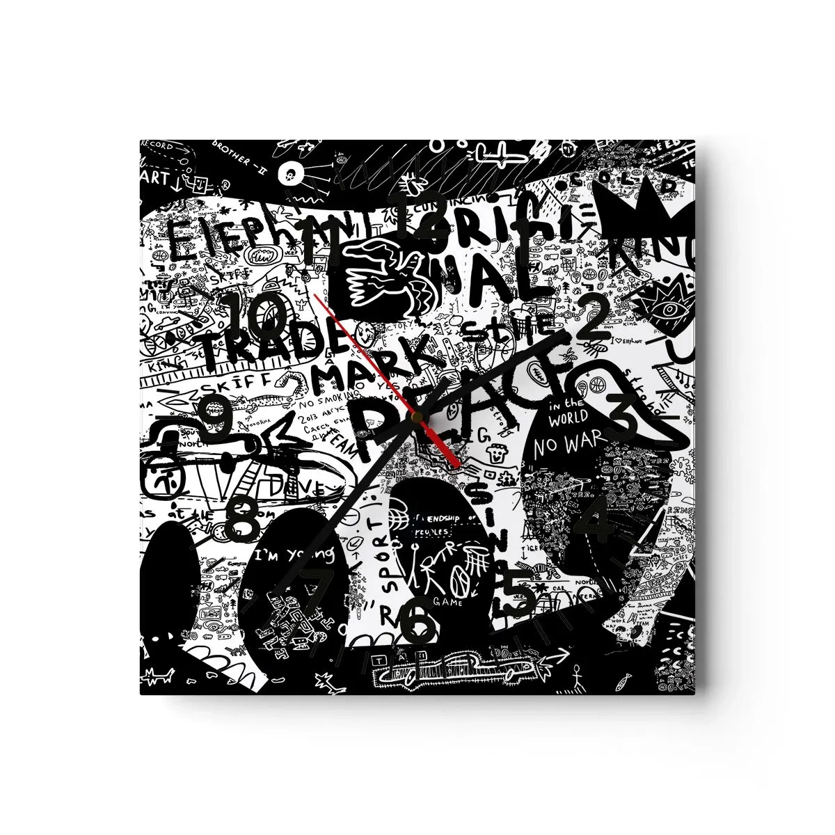 Reloj de pared - Reloj de vidrio - El rico mundo de la calle - 40x40 cm