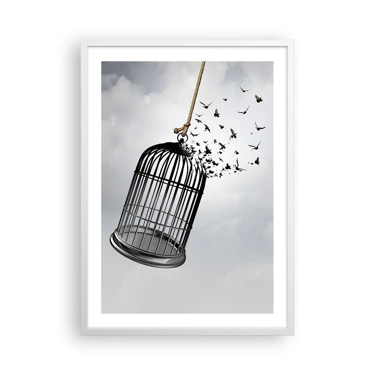 Póster en marco blanco - Fe... Esperanza... ¡Libertad! - 50x70 cm