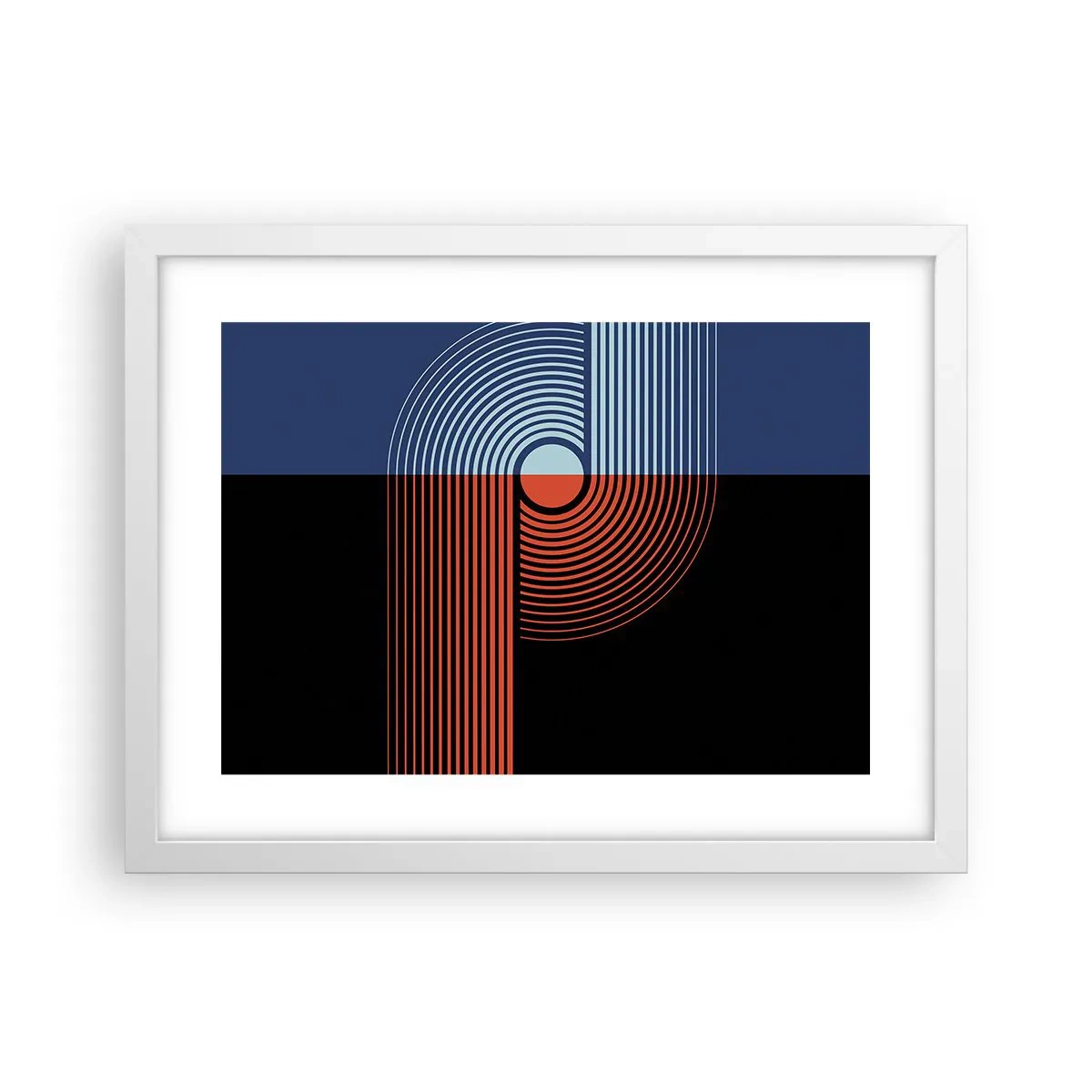 Póster en marco blanco - En un abrazo geométrico - 40x30 cm