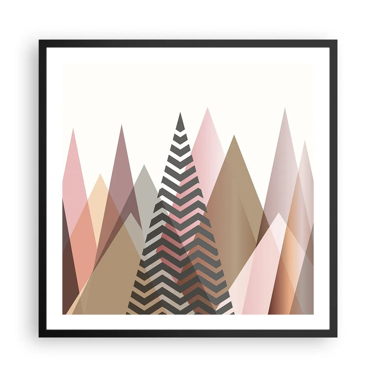 Póster en marco negro - Una visión piramidal - 60x60 cm