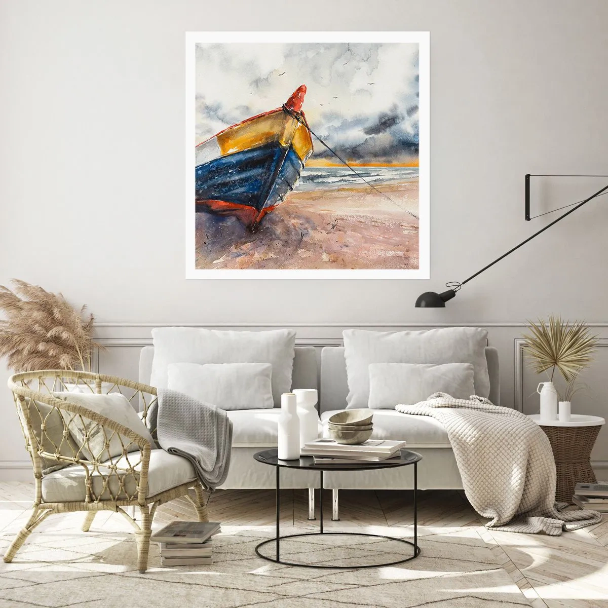 Póster - Descansando en la orilla - 50x50 cm