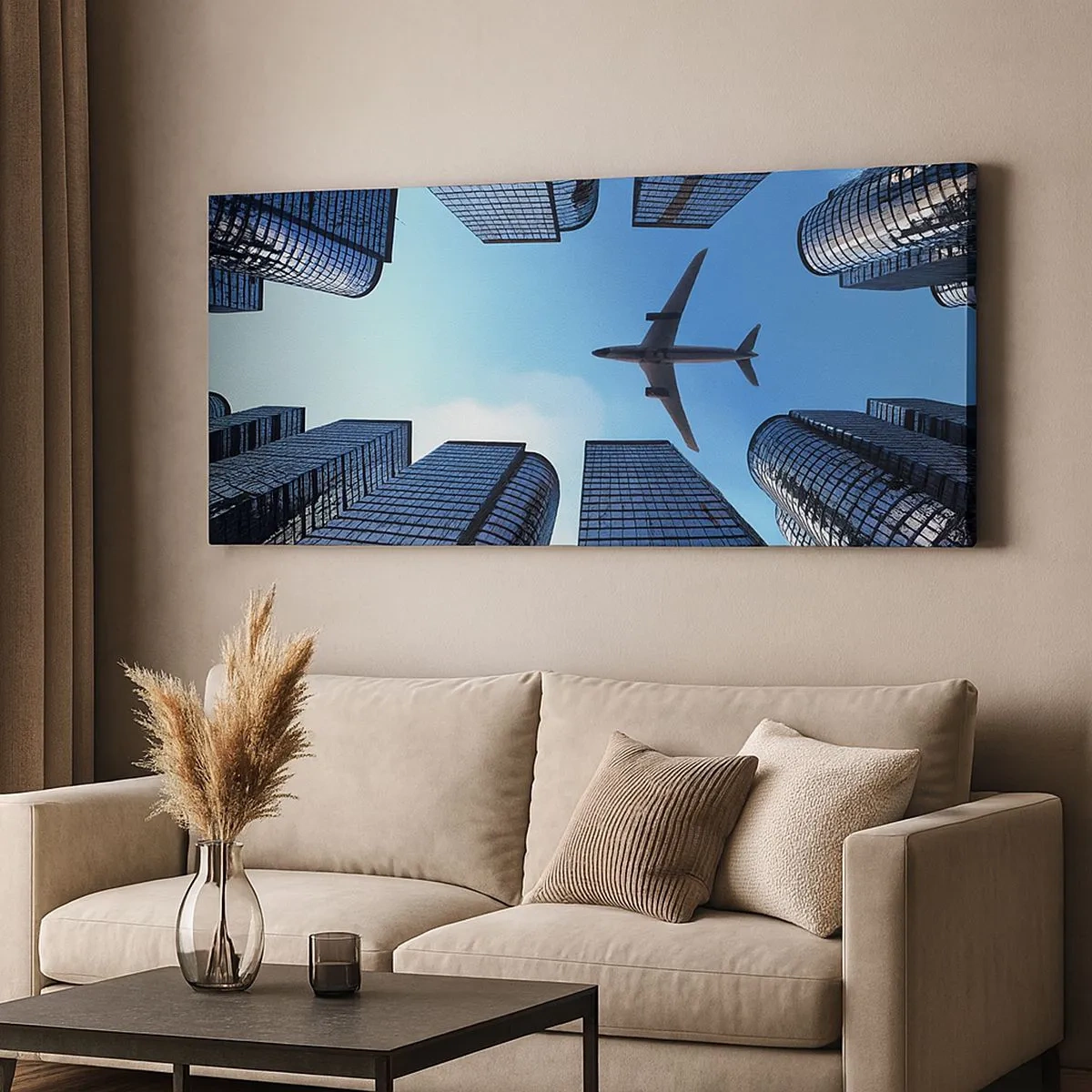 Cuadro sobre lienzo - Impresión de Imagen - La vista desde el abismo de cristal - 100x40 cm