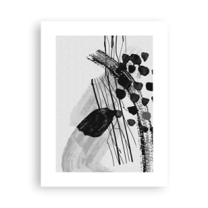 Póster - Abstracción orgánica en blanco y negro - 30x40 cm