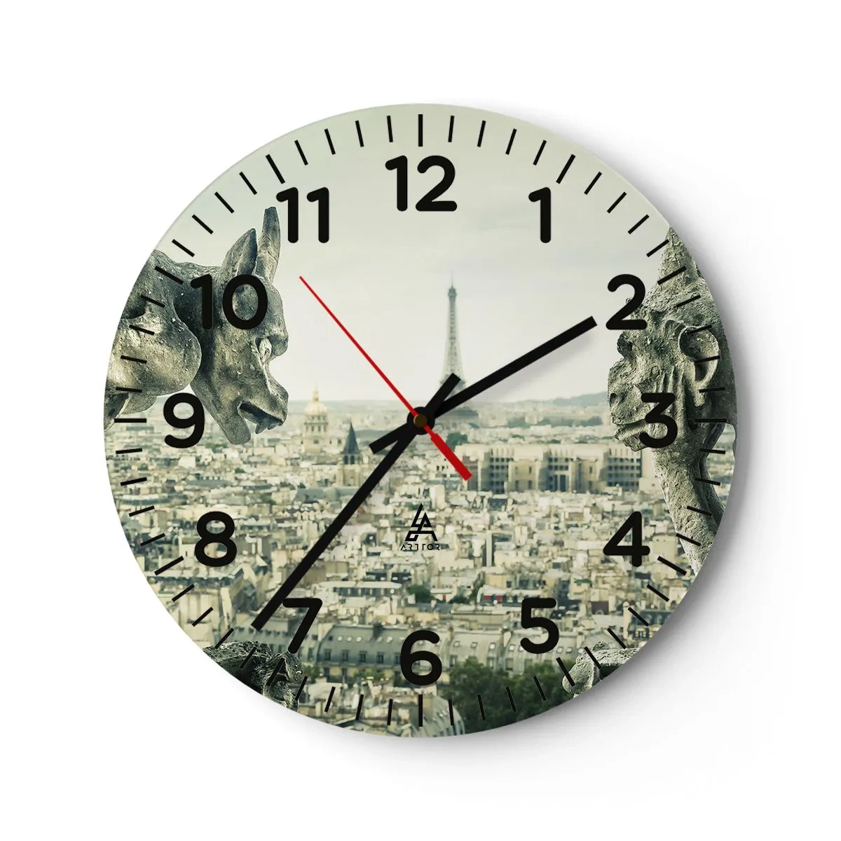 Reloj de pared - Reloj de vidrio - Charlas parisinas - 30x30 cm