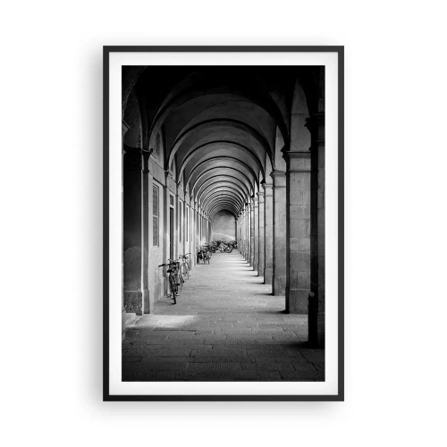 Póster en marco negro - Resguardo bajo los arcos - 61x91 cm