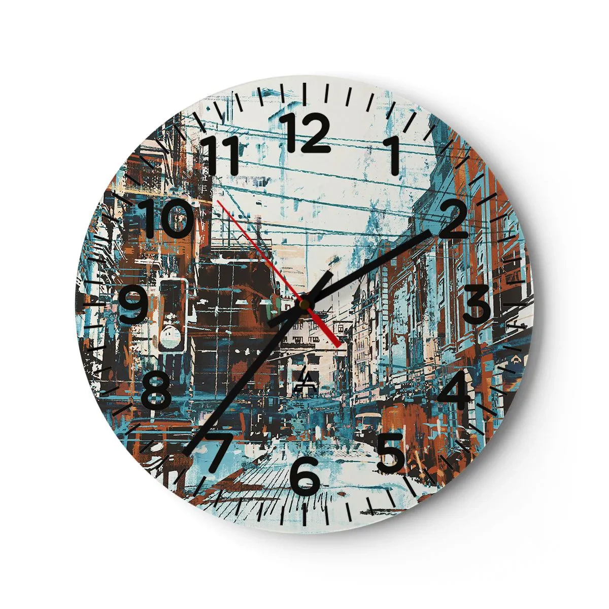 Reloj de pared - Reloj de vidrio - El sendero de la ciudad - 40x40 cm