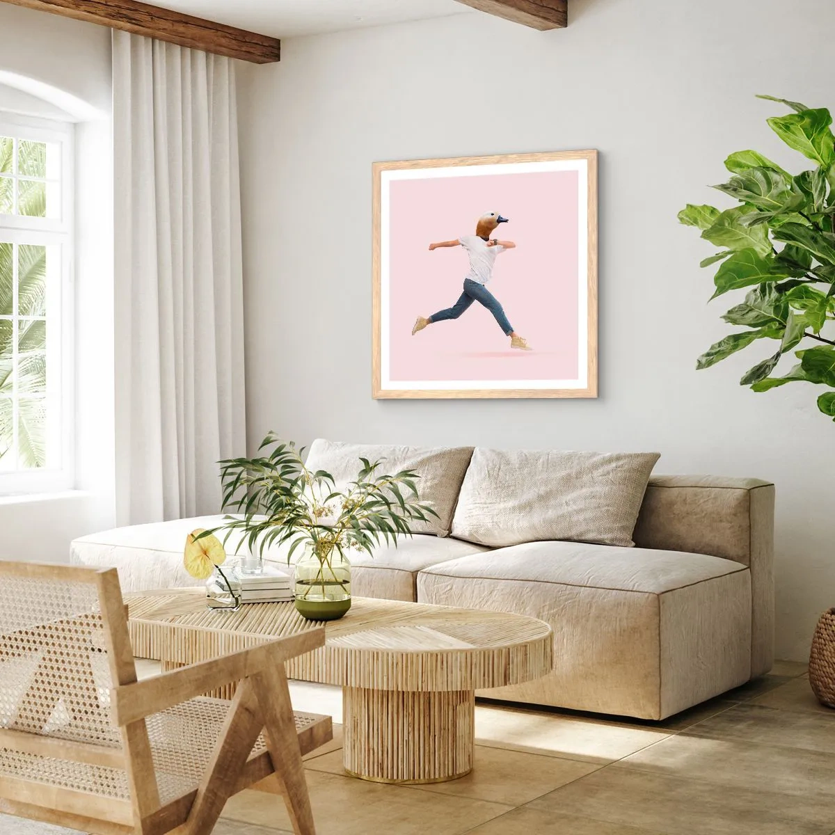 Póster en marco roble claro - Una pizca de absurdez - 40x40 cm