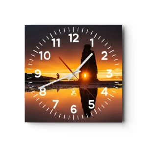 Reloj de pared - Reloj de vidrio - Solo tú y la naturaleza - 40x40 cm