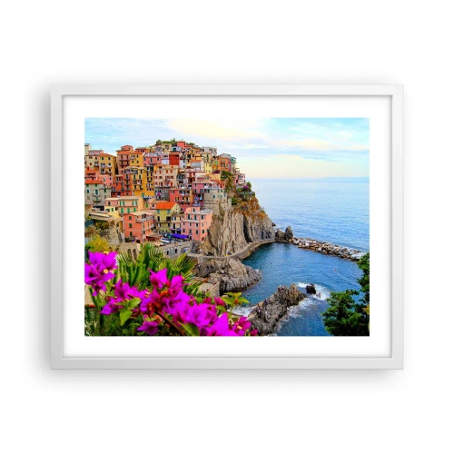 Póster en marco blanco - La ciudad de la risa - 50x40 cm